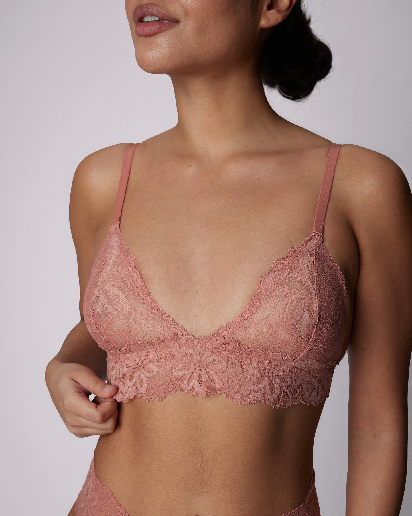 Perfect Lace Triangle Bralette | Soft Lace | Archive (Hot Honey)