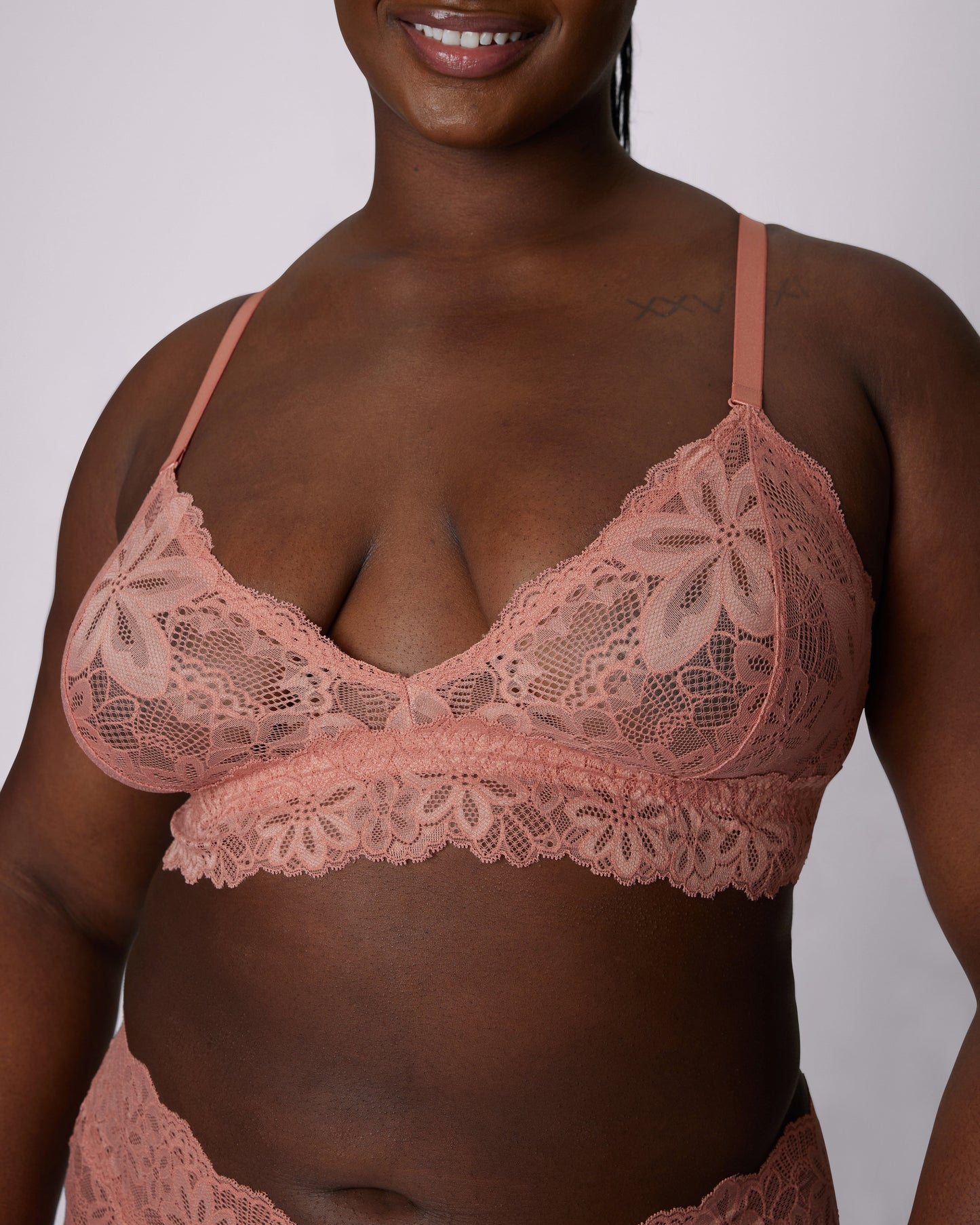 Perfect Lace Triangle Bralette | Soft Lace | Archive (Hot Honey)