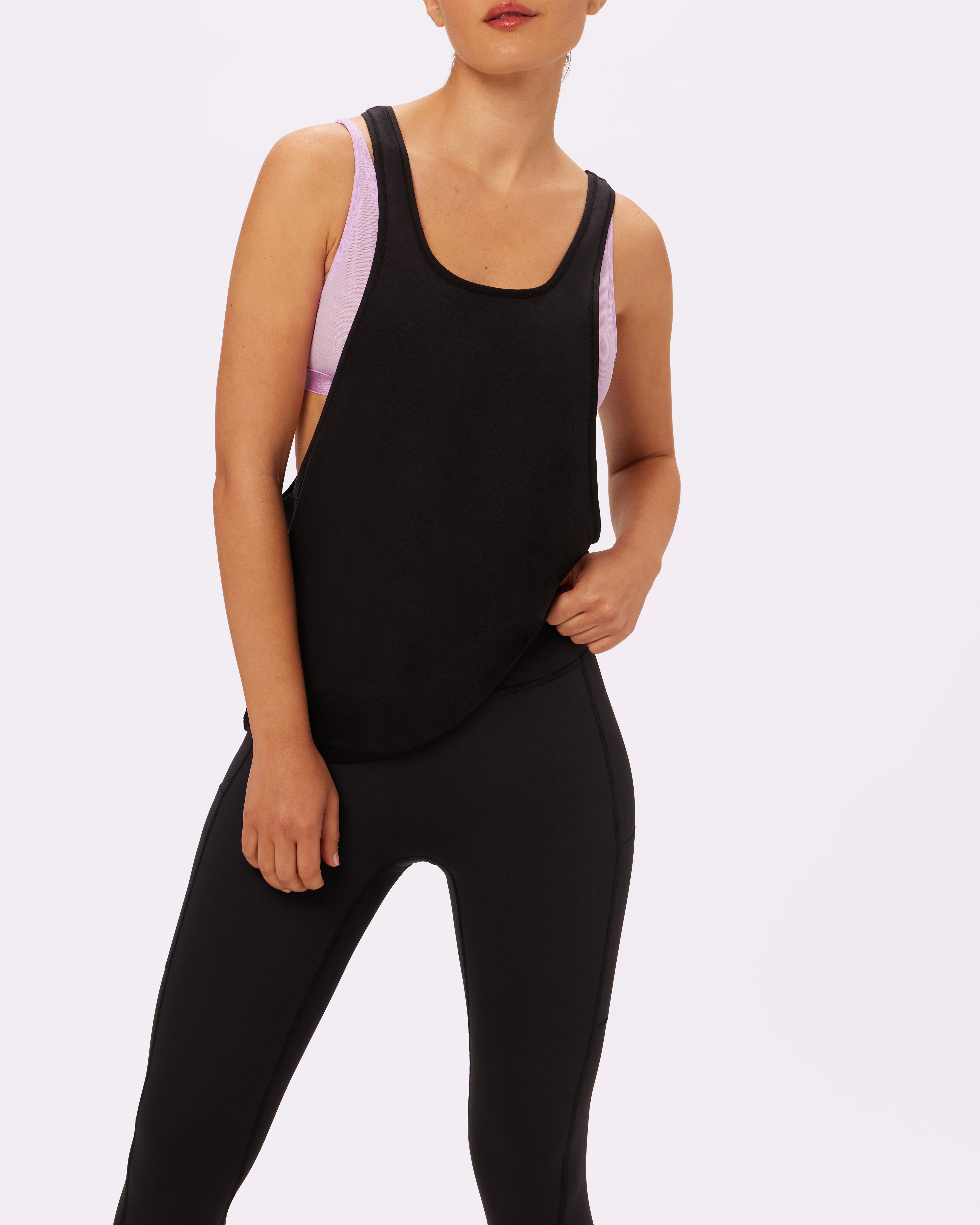 Cotton Racer Tank in Black