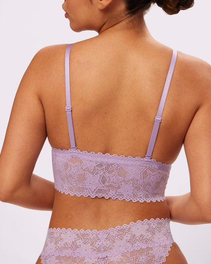 Perfect Lace Triangle Bralette | Soft Lace in Stars (Mood Ring)