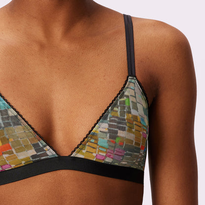 Flirty Lace Touch Triangle Bralette | Silky Mesh | Archive (Disco)