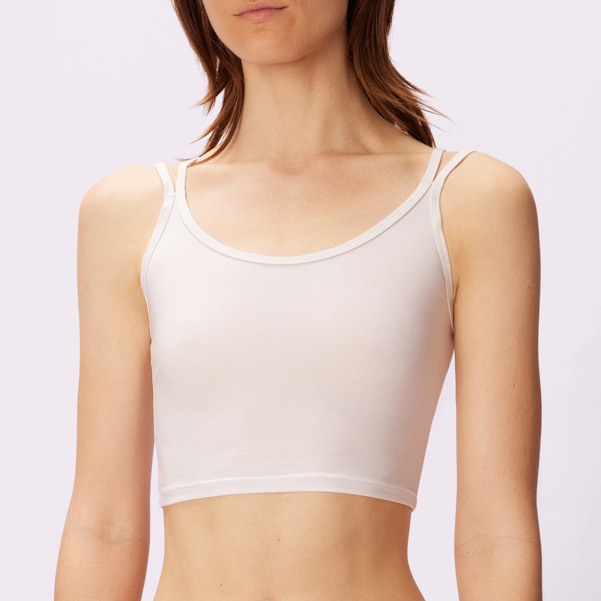 Double Strap Micro Crop Cami | New:Cotton | Archive (Marshmallow