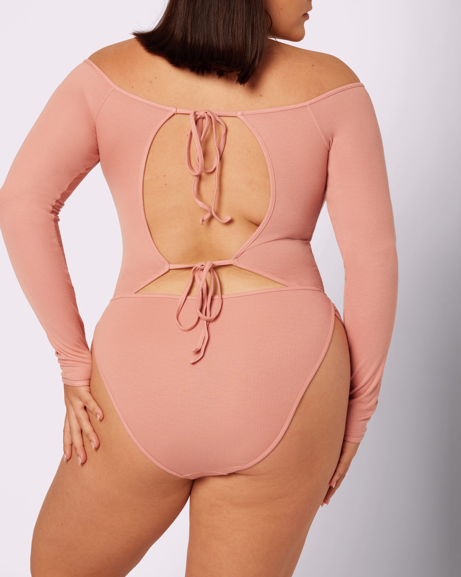 Pink Double Slinky Long Sleeve Bodysuit