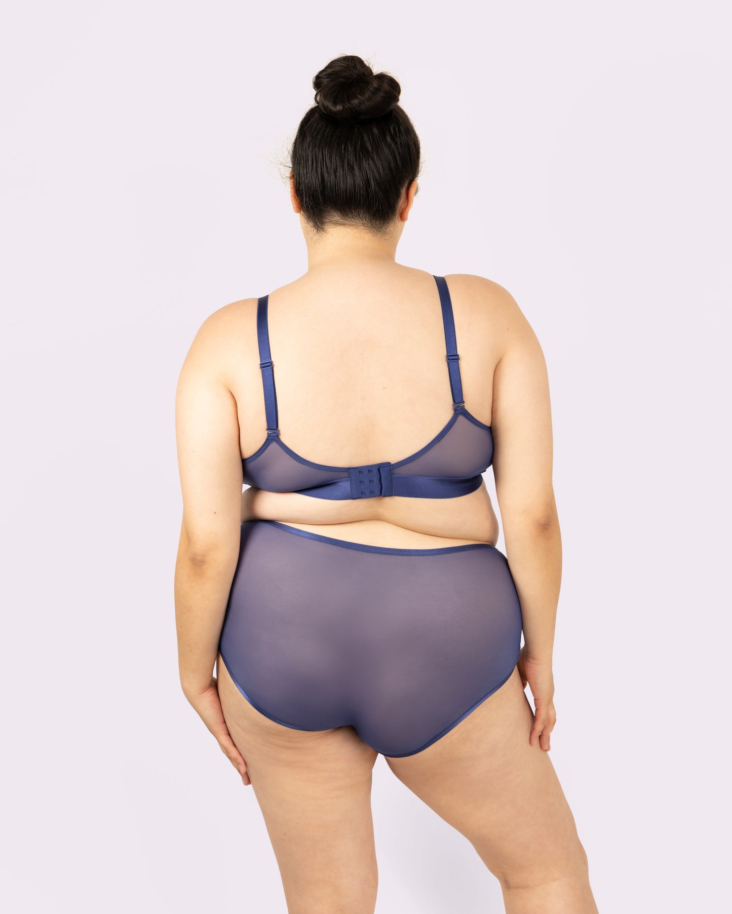 High Rise Boyshort | Silky Mesh (Dolphin)