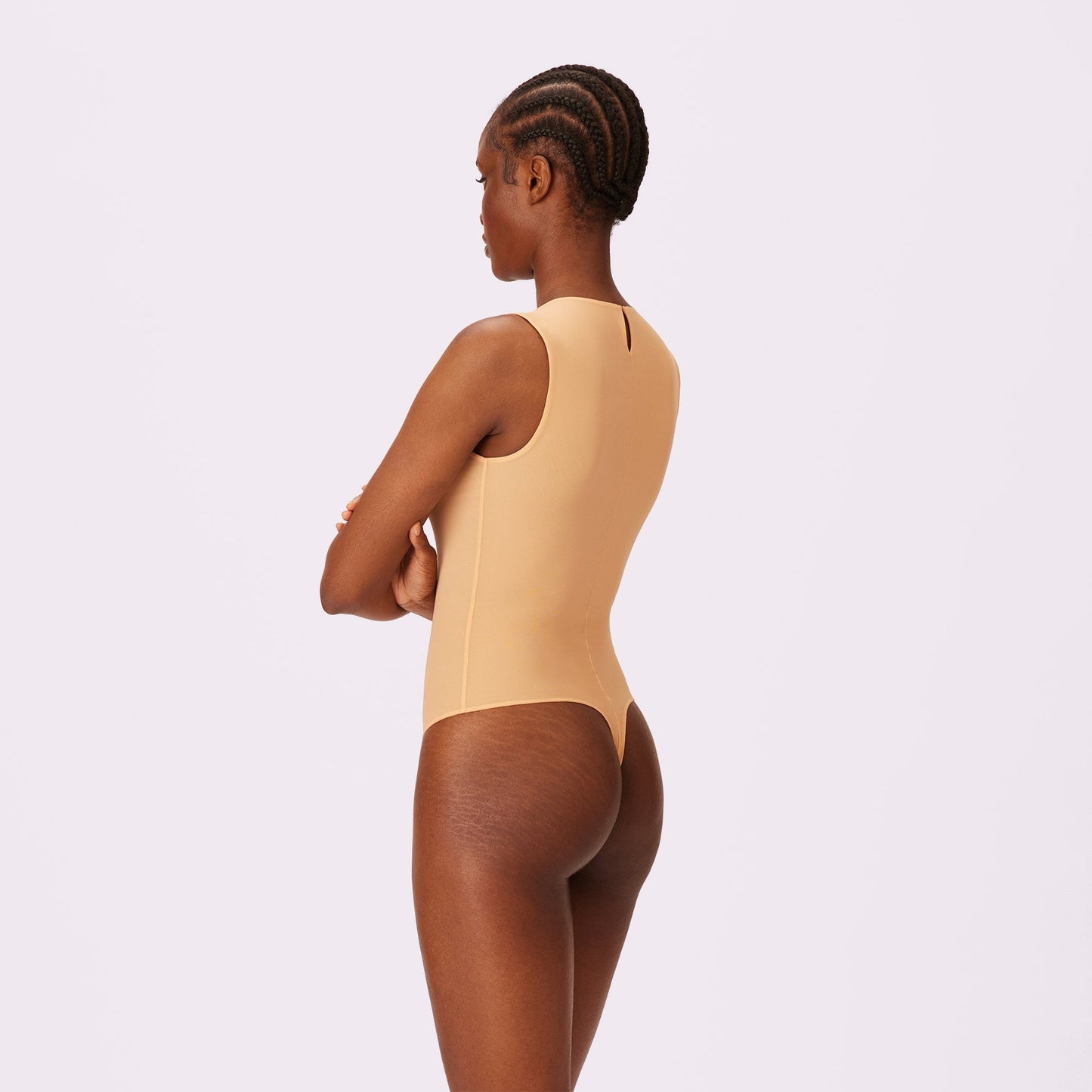 Luxe Sleeveless Bodysuit | Silky Mesh | Archive (Cinnamon Roll)