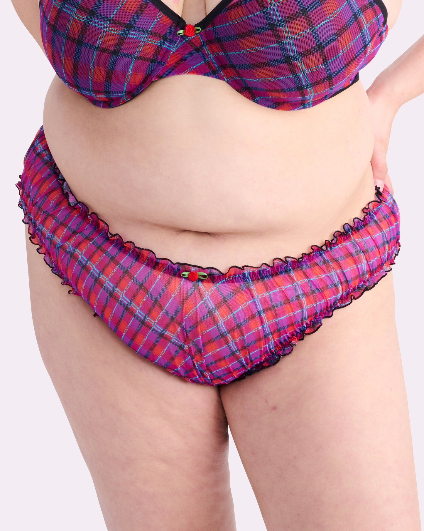 Silky Mesh Flutter Cheeky | Silky Mesh (Pop Plaid)