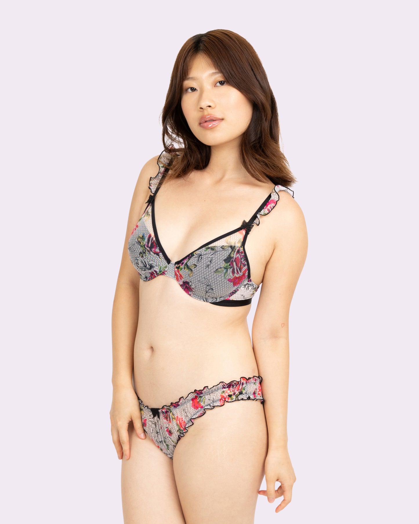 Silky Mesh Flutter Cheeky | Silky Mesh (Tattoo Floral)