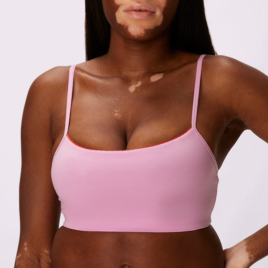 Essential Strappy Crop Bra Aurora Pink – Jaggad