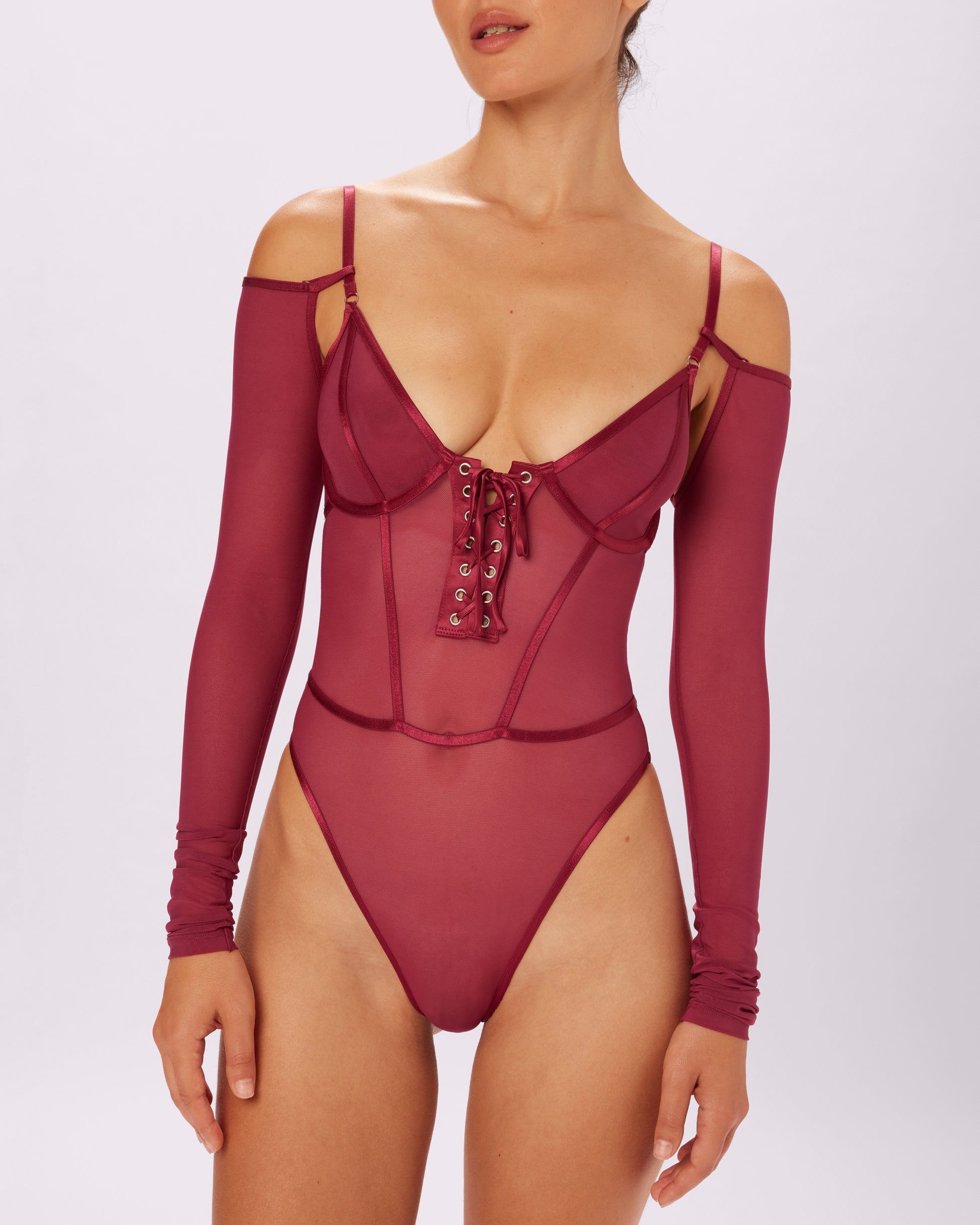 Silky Mesh Long Sleeve Bodysuit | Parade Underwear | $44