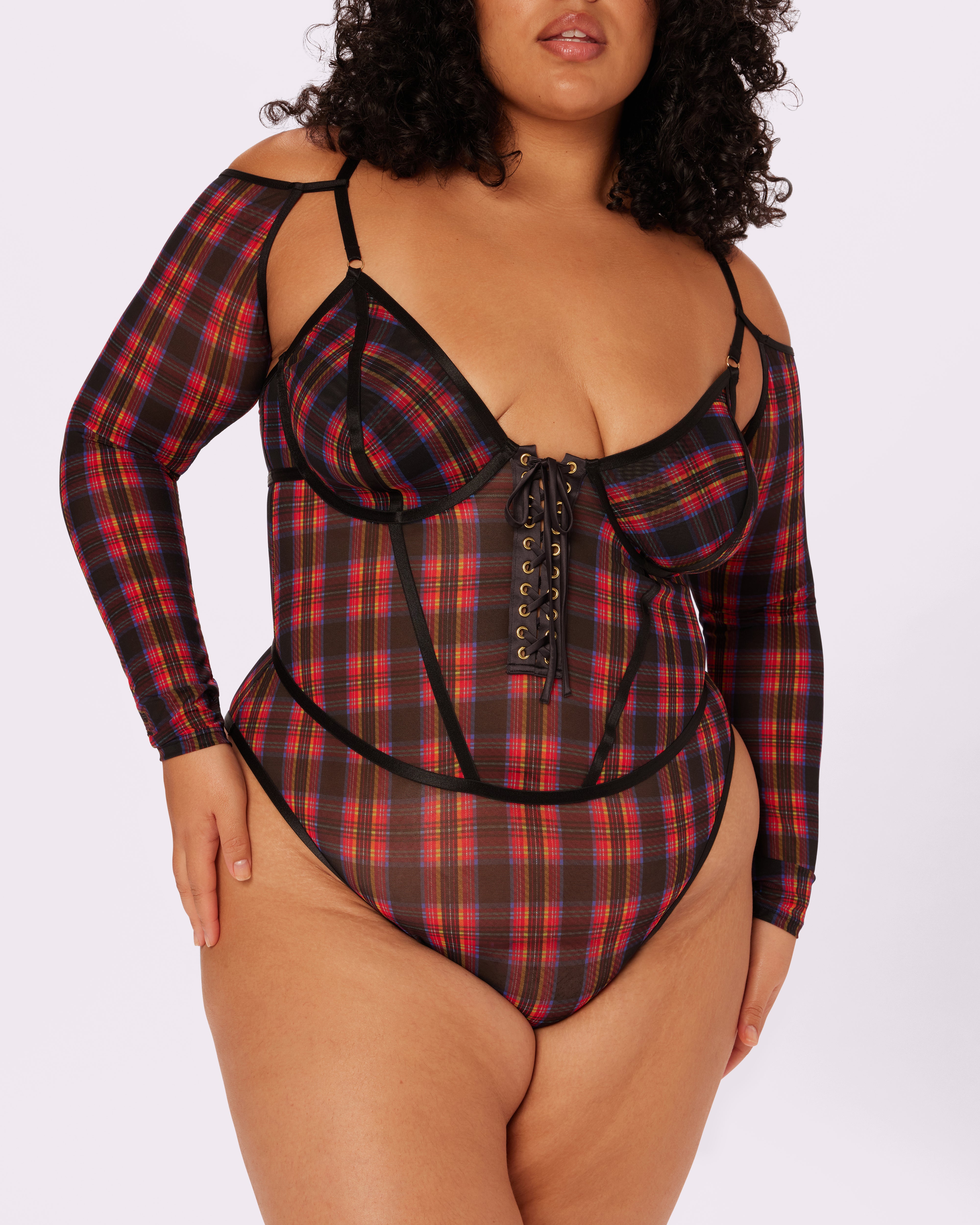 Betsey Johnson Sheer Sculpt Convertible Sleeve Bodysuit