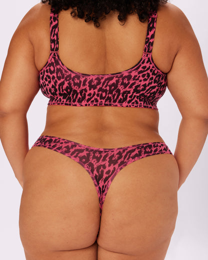 Betsey Johnson Ultra-Flattering High Rise Thong | New:Cotton (Electric Leopard)
