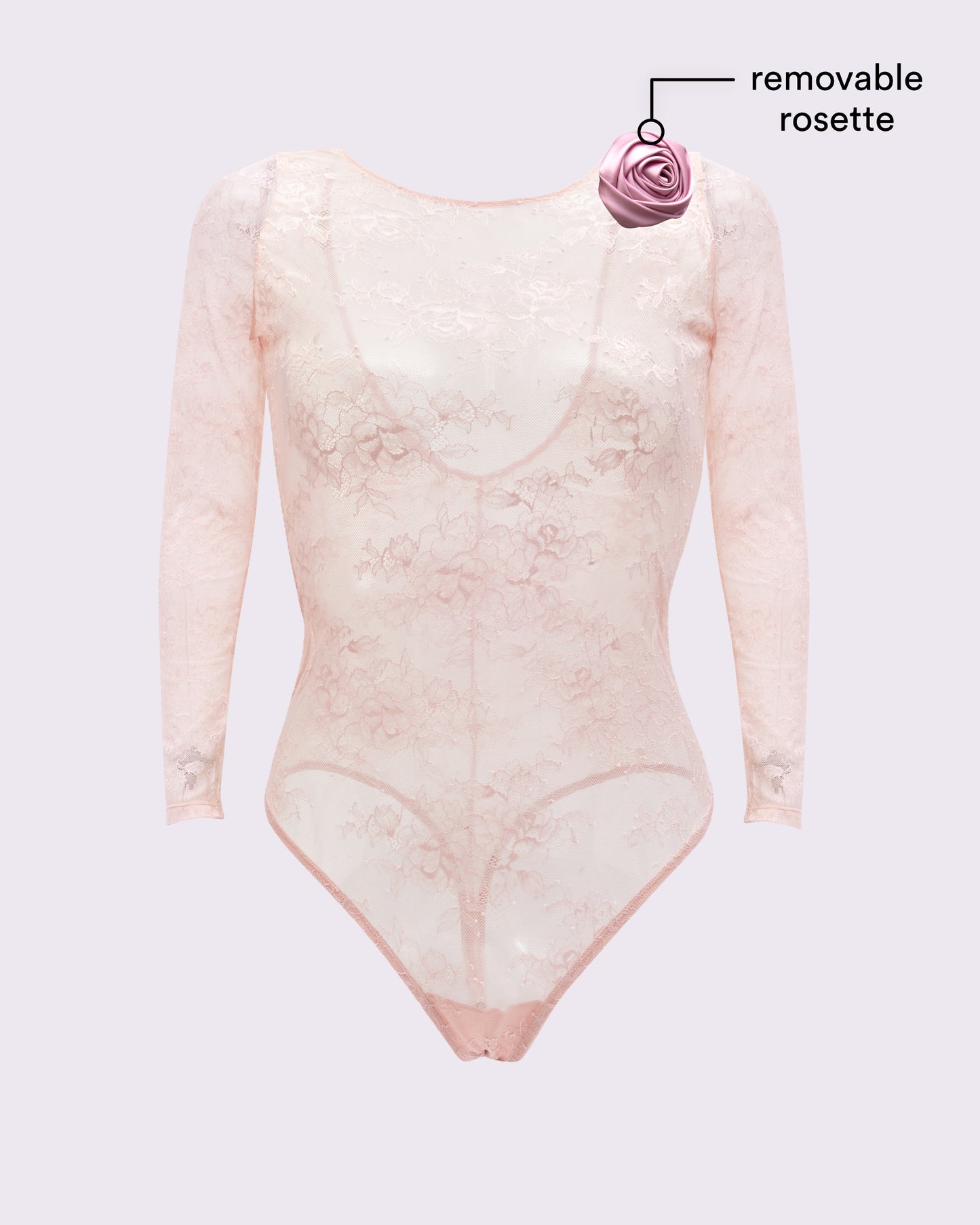 That Lace Long Sleeve Bodysuit | That Lace (Blushing Rose)