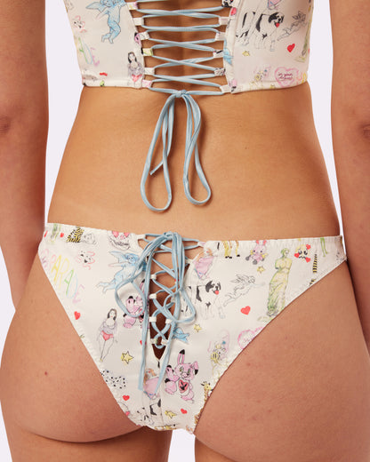 Satin Lace-up Cheeky | Glow Satin | Archive (Summer Doodles)
