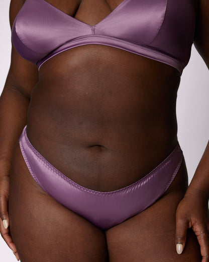 Satin Lace-up Cheeky | Glow Satin  | Archive (Grape)