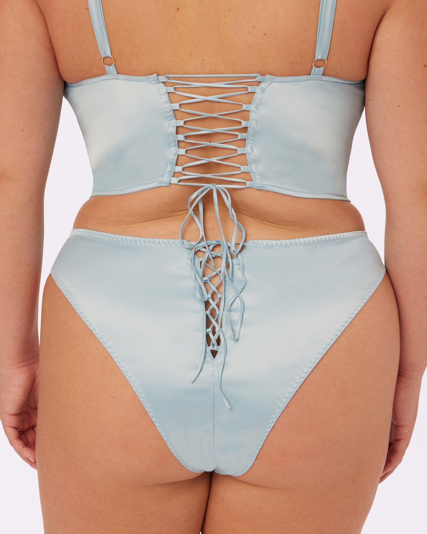 Satin Lace-up Cheeky | Glow Satin | Archive (Ethereal)