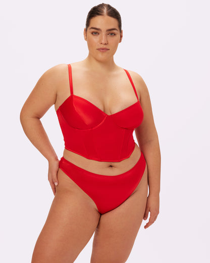 Afterglow Lace-up Corset | Glow Satin | Archive (Red Rose)