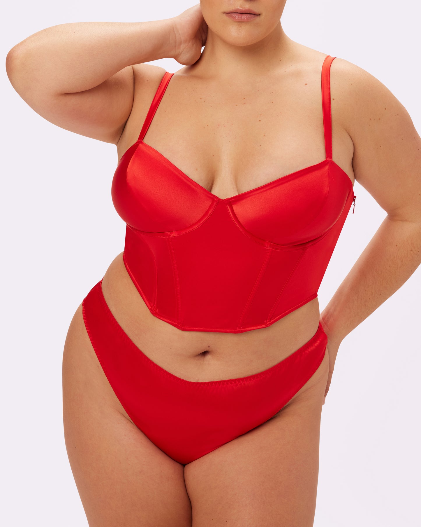 Afterglow Lace-up Corset | Glow Satin | Archive (Red Rose)