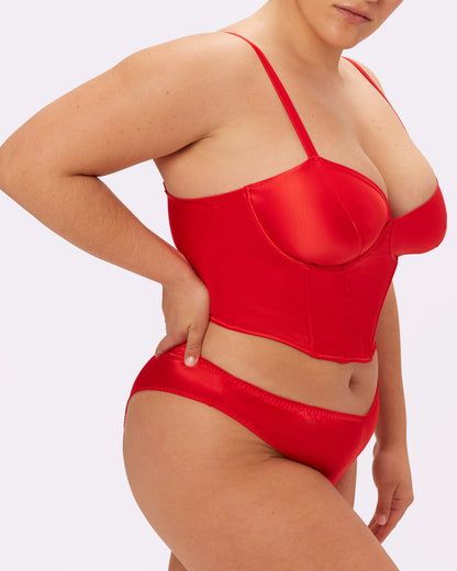 Afterglow Lace-up Corset | Glow Satin | Archive (Red Rose)