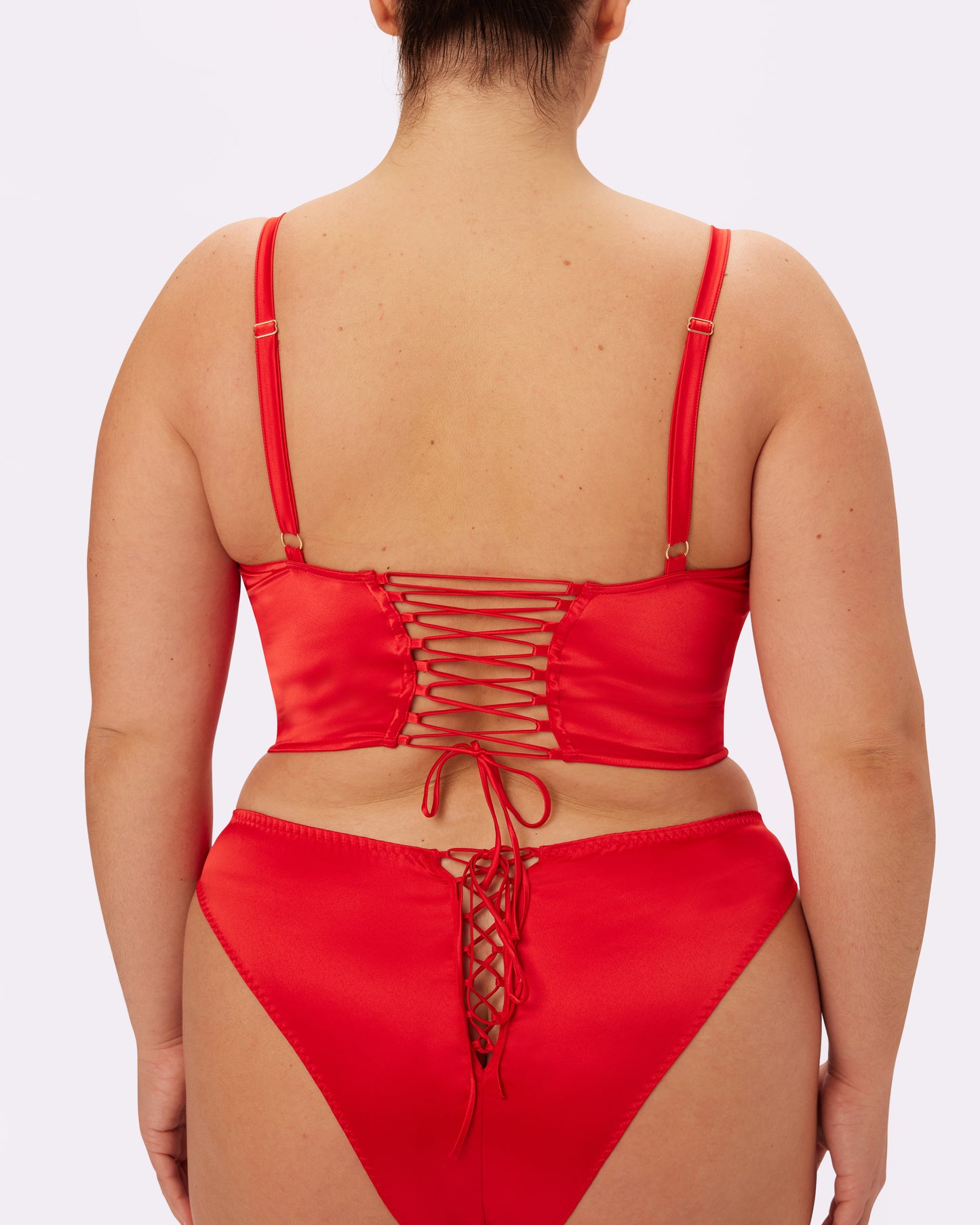 Afterglow Lace-up Corset | Glow Satin | Archive (Red Rose)