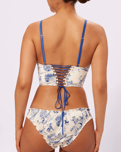 Afterglow Lace-up Corset | Glow Satin (Toile Cloud)