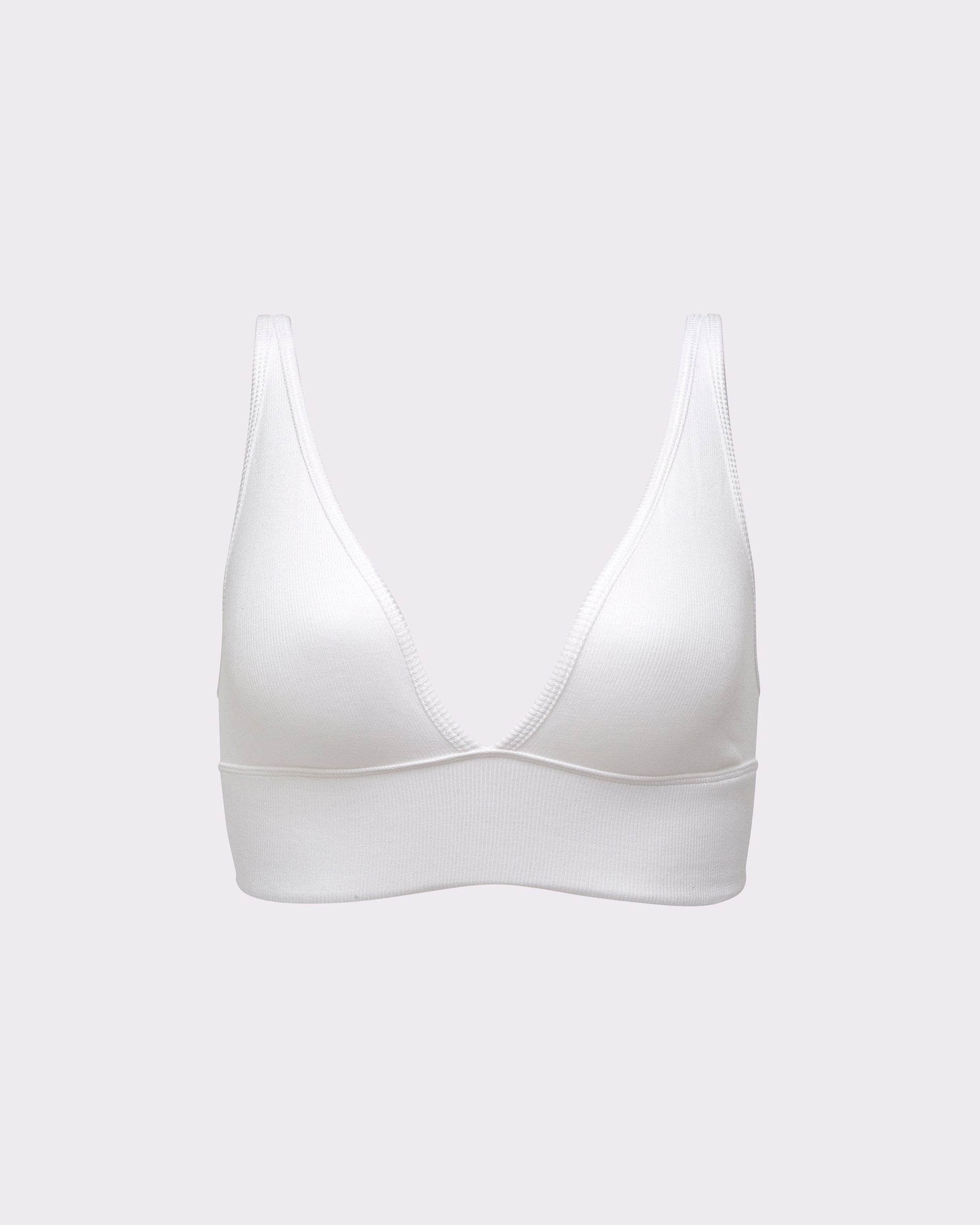 Out From Under Ribbed Cotton Plunge Bralette