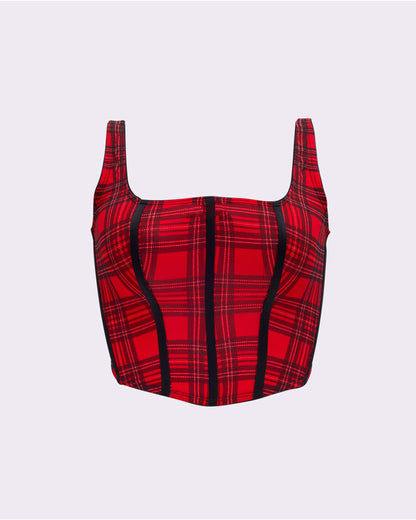 Silky Mesh Comfort Bustier | Silky Mesh (Tartan Plaid)