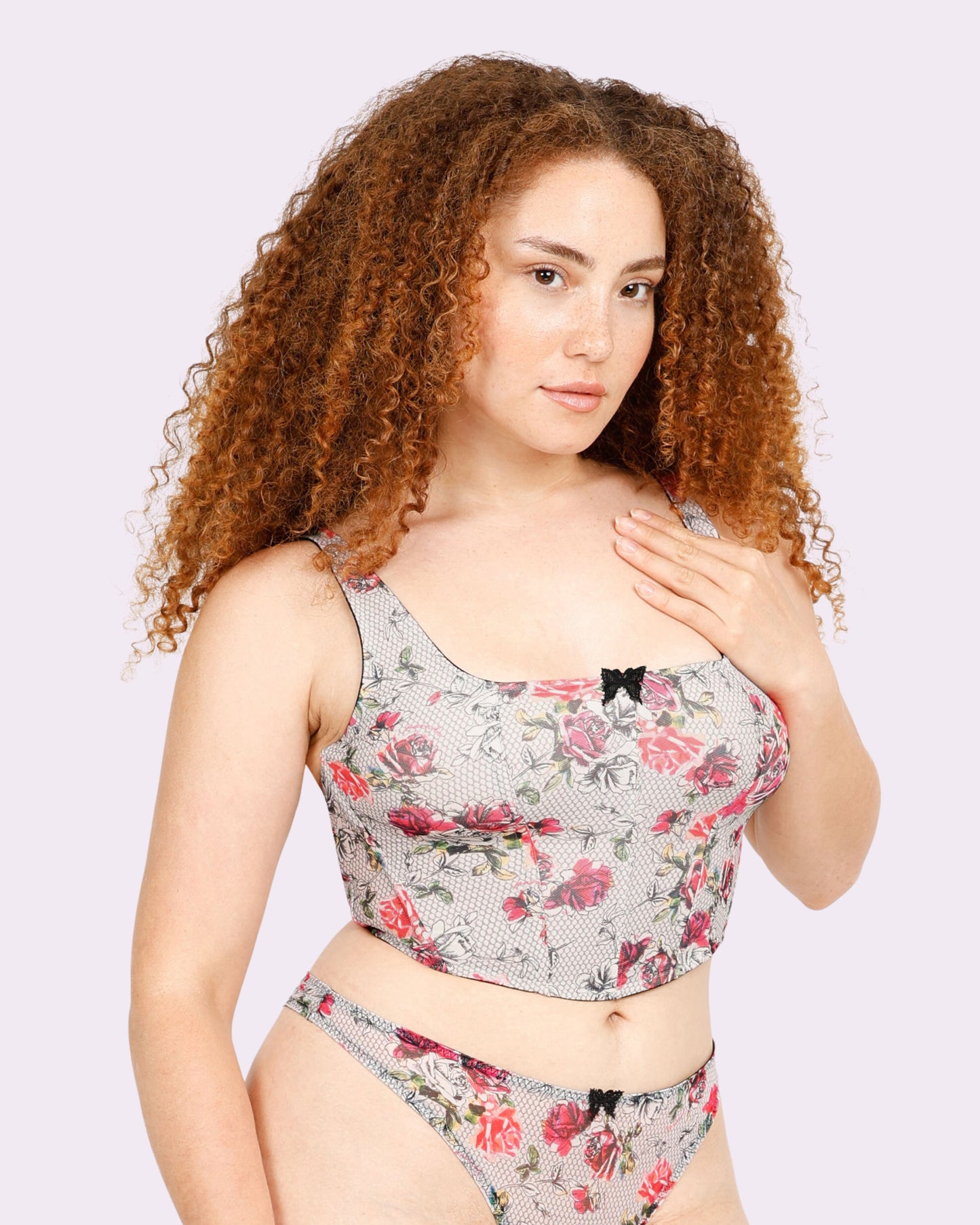 Silky Mesh Comfort Bustier | Silky Mesh (Tattoo Floral)