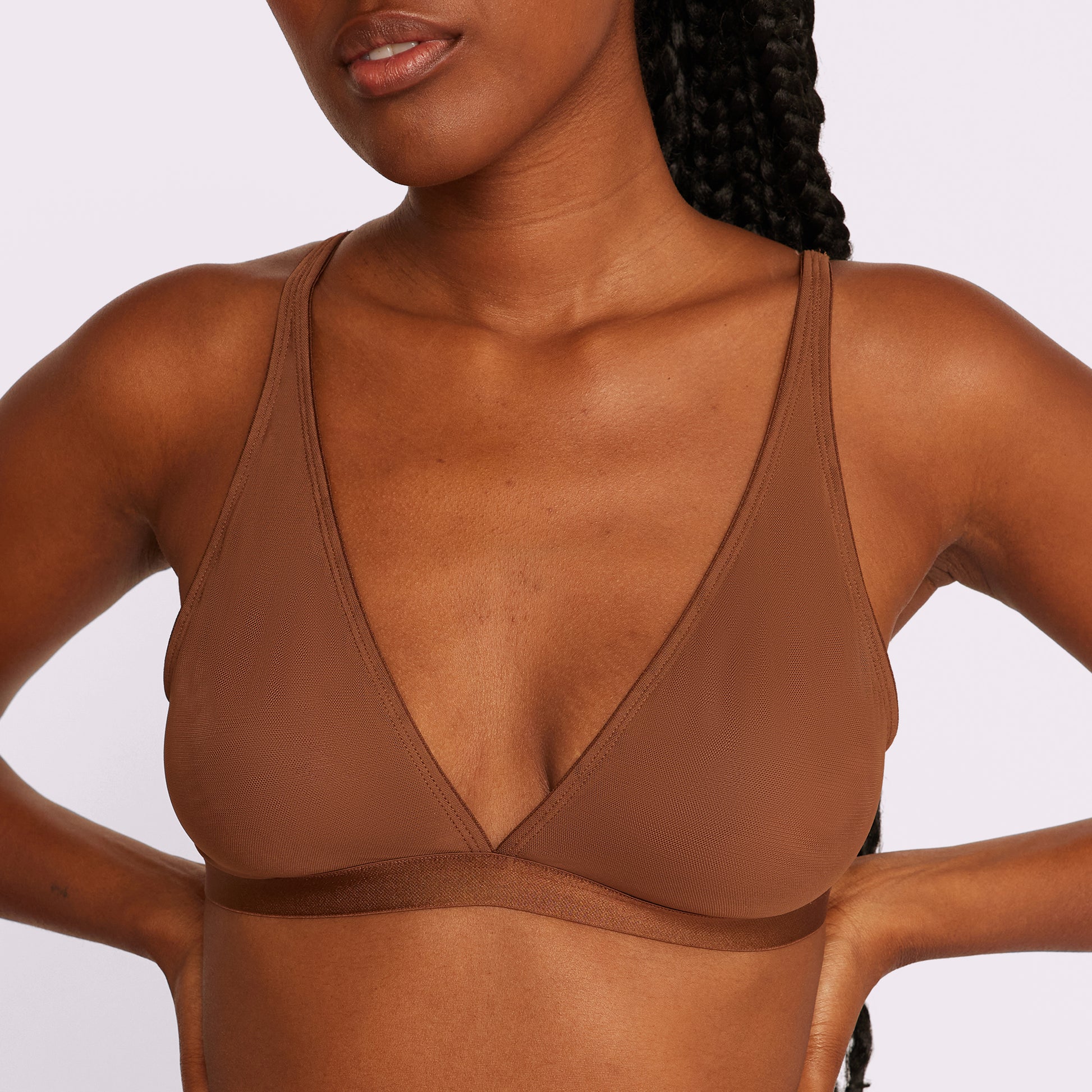 Parade Women's Silky Mesh Plunge Bralette, Dulce Cocoa at  Women's  Clothing store