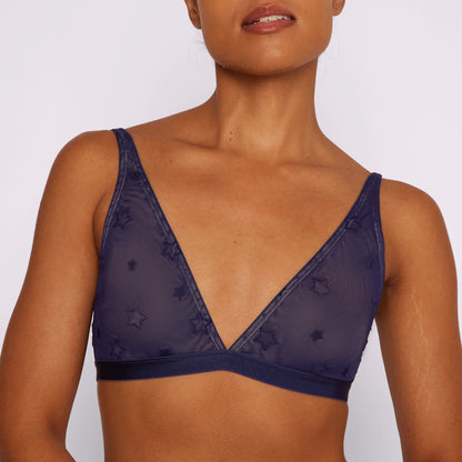 Plunge Bralette | Silky Mesh | Archive (Starry Sky Embroidery)