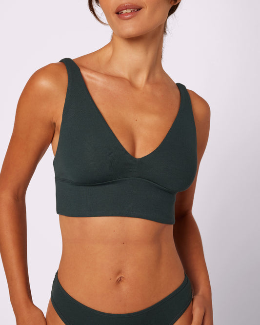 Royal Ribbed Bra Top in Ash – PRIV Collections