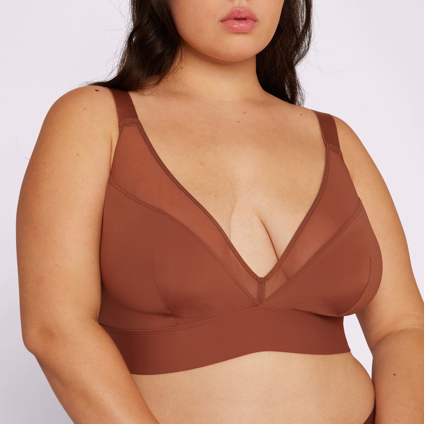Dream Mesh Plunge Bralette | Ultra-Soft Re:Play  | Archive (Cocoa)
