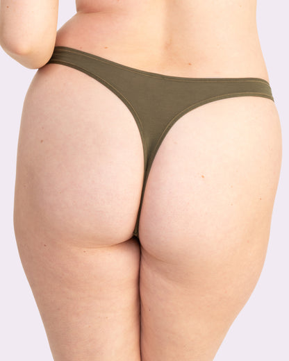 Ultra-Flattering High Rise Thong | New:Cotton (Olive Night)