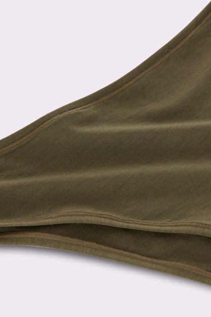 Ultra-Flattering High Rise Thong | New:Cotton (Olive Night)