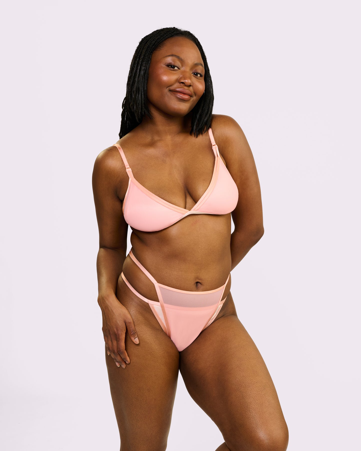 Super Strappy Cheeky | Glow Satin (Pink Sands)