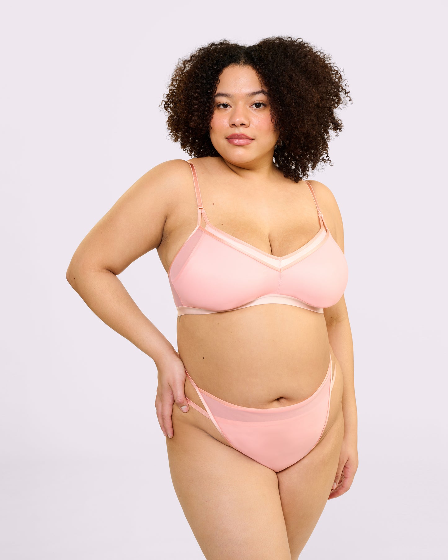 Super Strappy Cheeky | Glow Satin (Pink Sands)