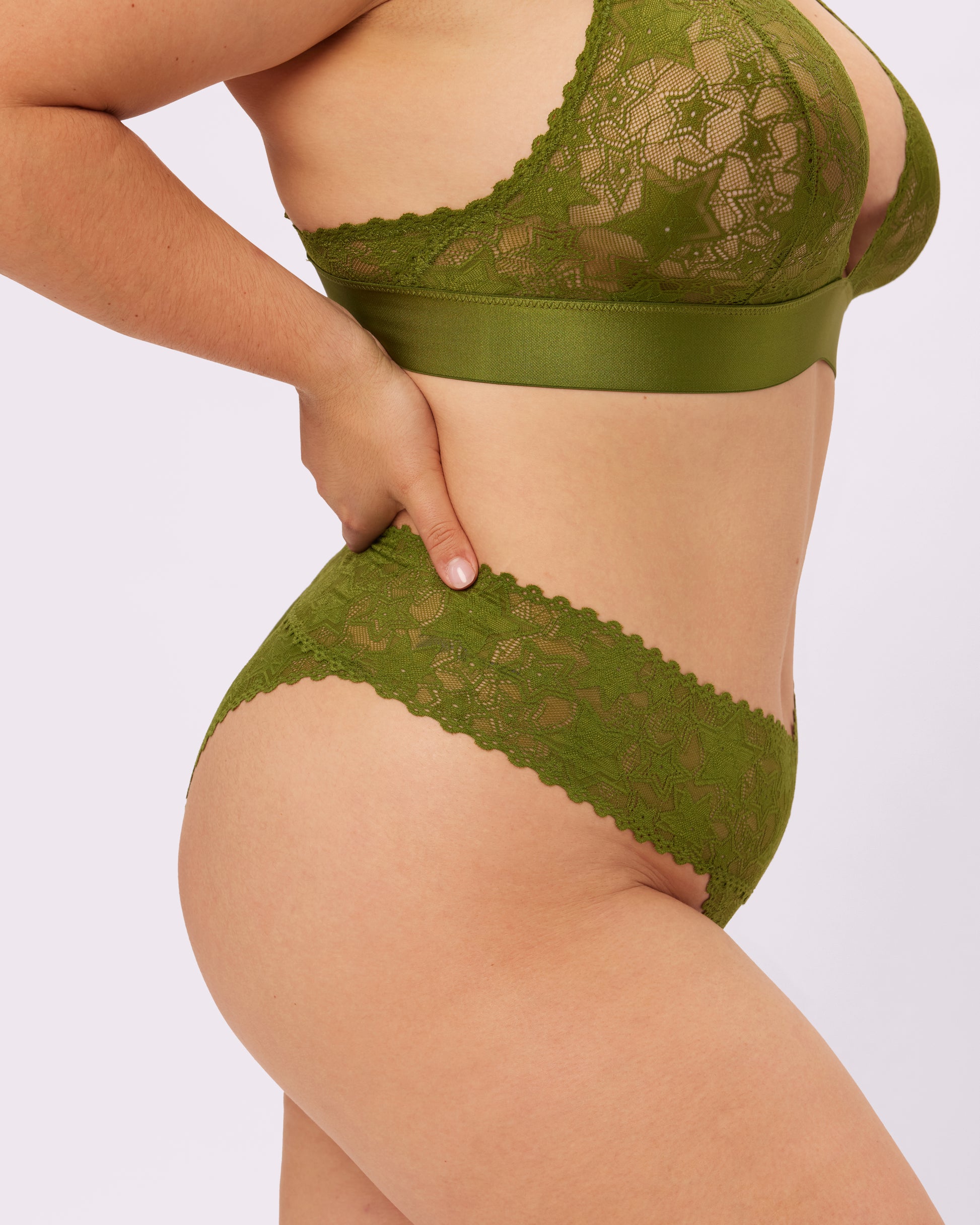 Lace BOYSHORT Sexy Panties XS, S, M, & L Underwear OLIVE GREEN No