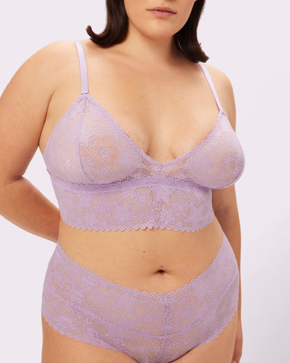 Perfect Lace Triangle Bralette | Soft Lace in Stars (Mood Ring)