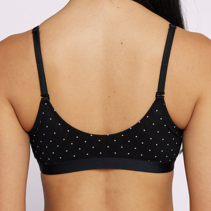 1+ Strappy Triangle Bralette | Silky Mesh | Archive (Eightball Dots)