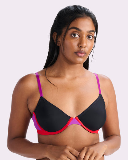 Re:Play Unlined Underwire Bra | Ultra-Soft Re:Play (Eightball Colorblock)