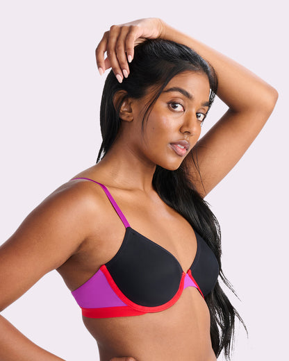 Re:Play Unlined Underwire Bra | Ultra-Soft Re:Play (Eightball Colorblock)