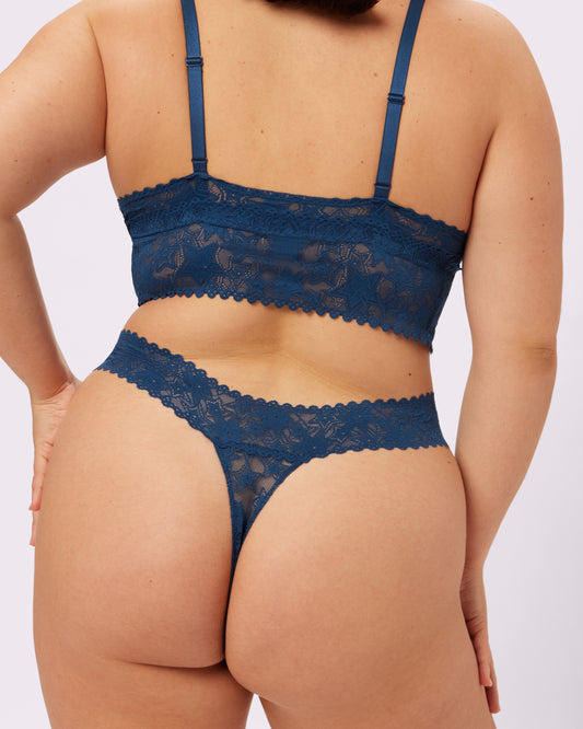 Perfect Lace Mid-rise Thong | Soft Lace in Stars (Poseidon)