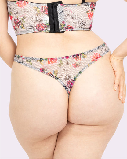 Silky Mesh Low Rise Thong | Silky Mesh (Tattoo Floral)