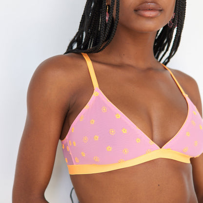 Triangle Bralette | Silky Mesh | Archive (Dotted Daisy)