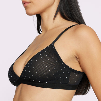 Triangle Bralette | Silky Mesh | Archive (Eightball Dots)