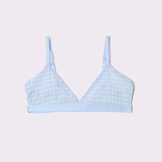 Triangle Bralette | Silky Mesh | Archive (Tide Pool Gingham)