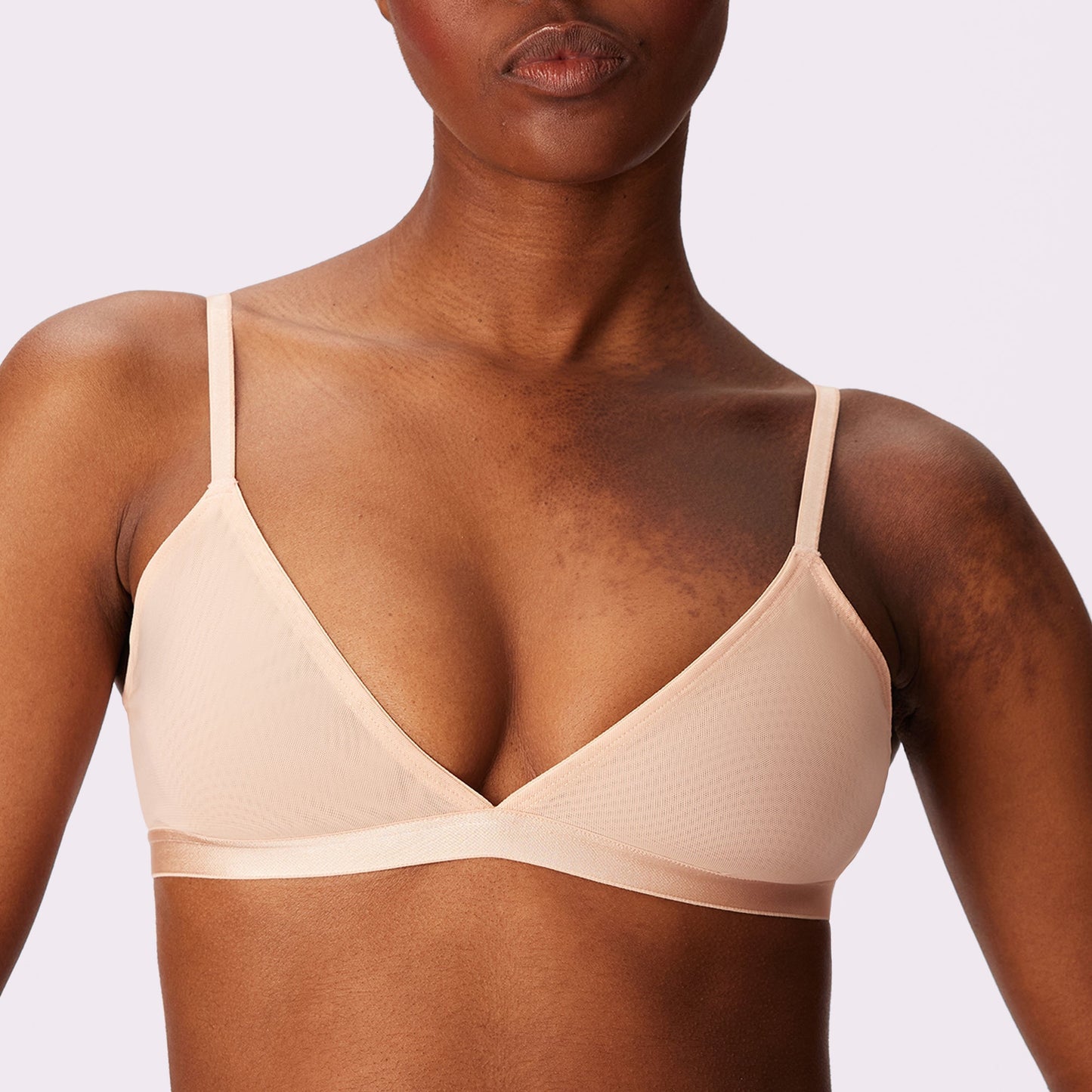 2+ Triangle Bralette | Silky Mesh | Archive (Sand)