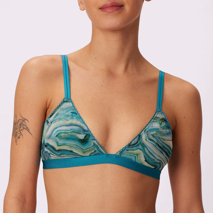 2+ Flirty Lace Touch Triangle Bralette | Silky Mesh  | Archive (Sapphire Geode)