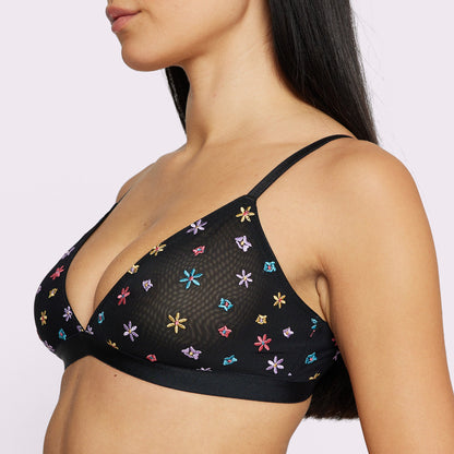 Triangle Bralette | Silky Mesh | Archive (Wildflower Embroidery)