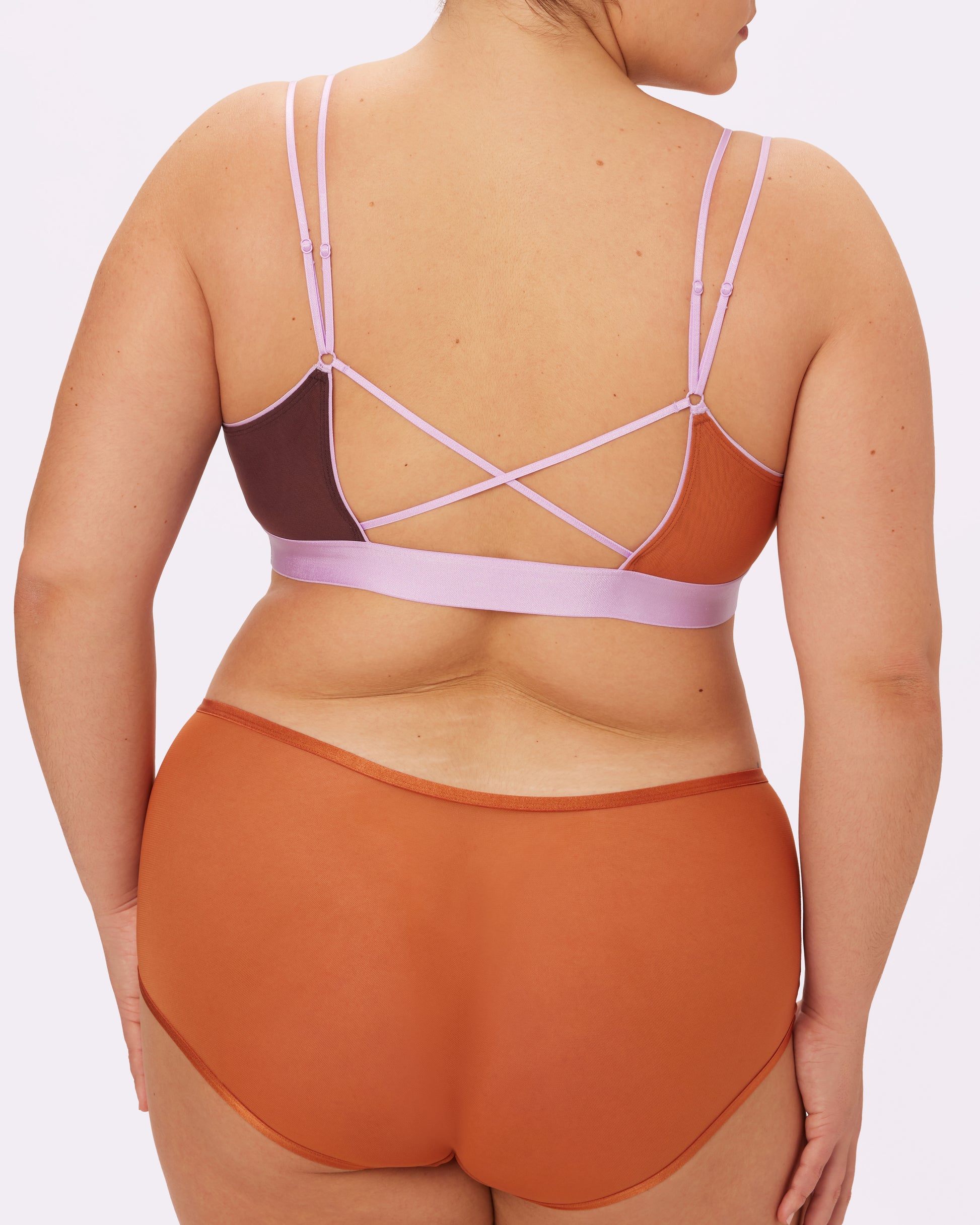 Cross-Back Triangle Bralette  Silky Mesh (Waffle Cone) – Parade