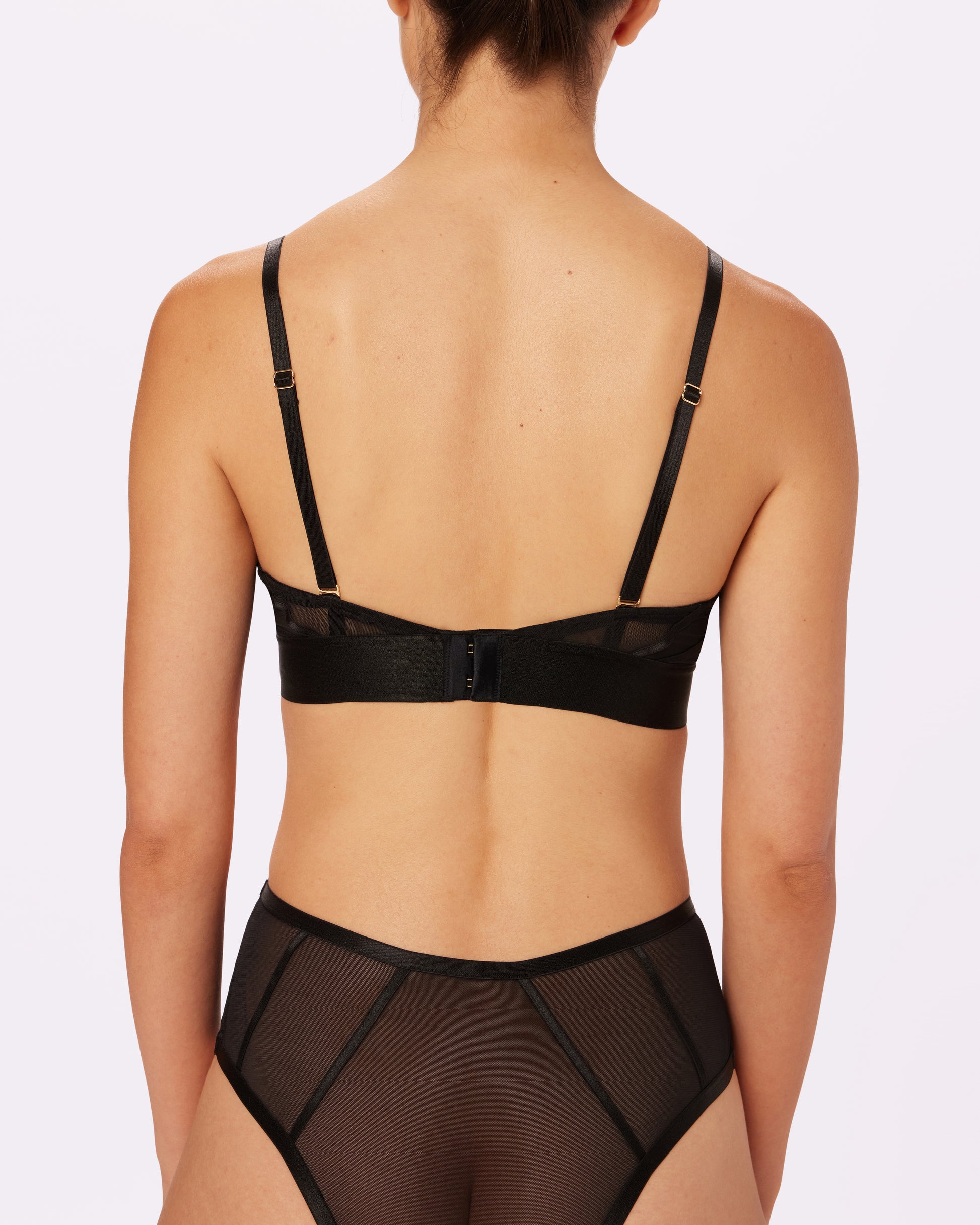 Mesh Triangle Cut Out Bralette – cantiqLA